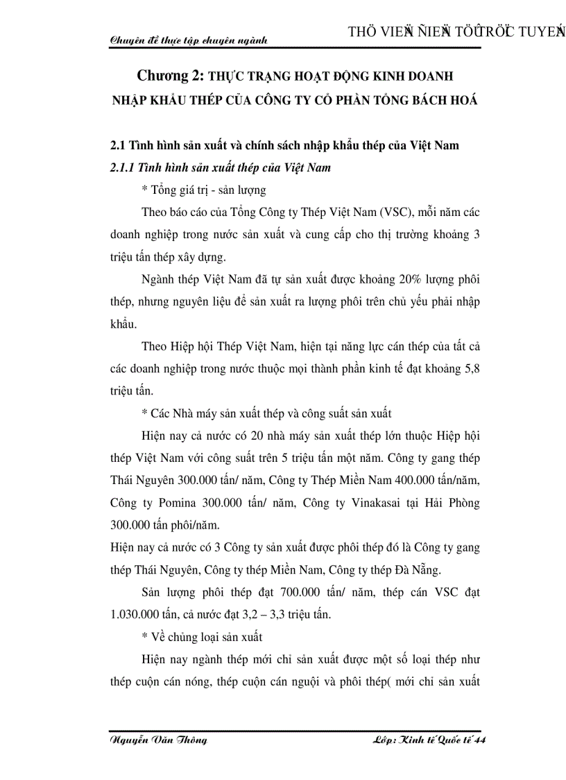 image for page Hoạt động nhập khẩu thép của Công ty Cổ phần Tổng Bách hoá Bộ Thương mại Thực trạng và giải pháp