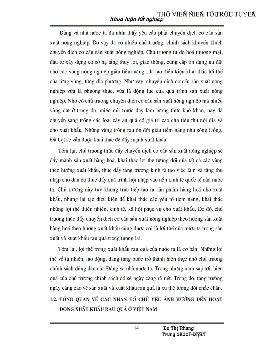 image for page Những nhân tố chủ yếu ảnh hưởng đến hoạt động xuất khẩu rau quả ở Việt Nam