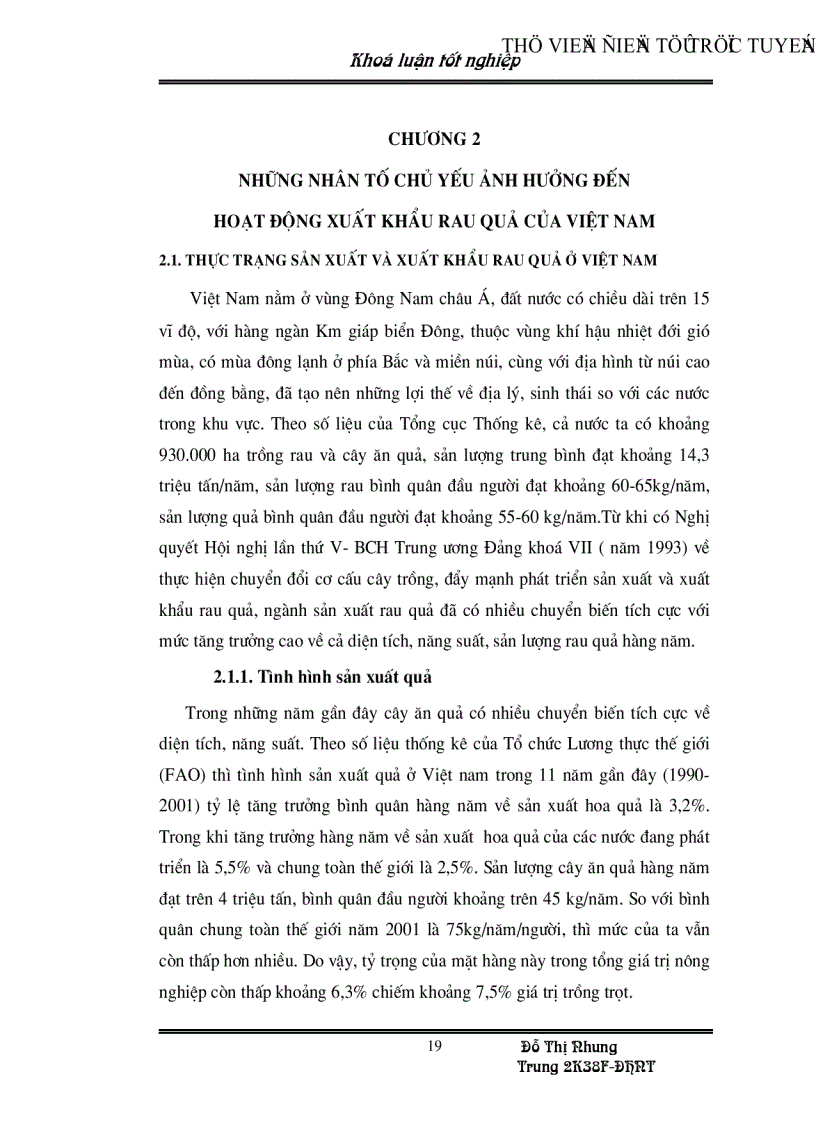image for page Những nhân tố chủ yếu ảnh hưởng đến hoạt động xuất khẩu rau quả ở Việt Nam