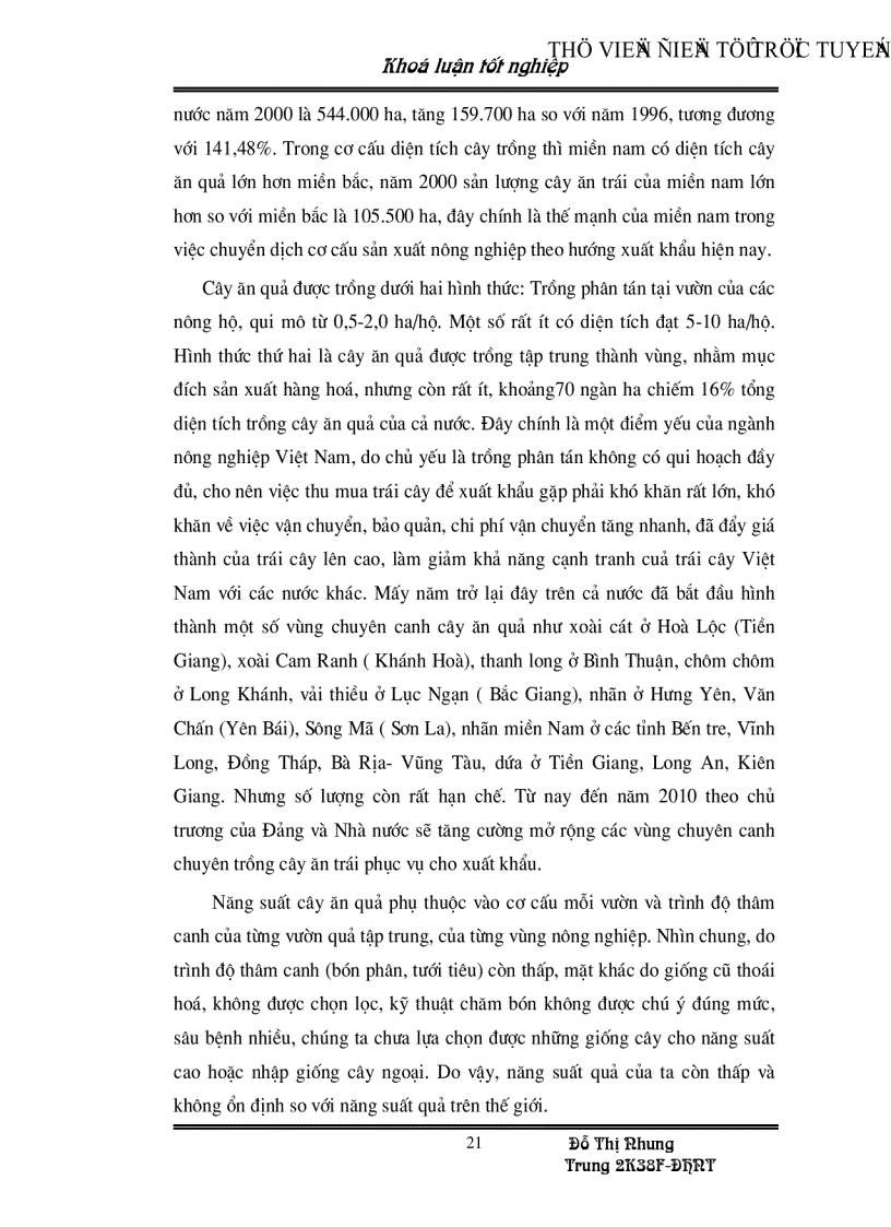 image for page Những nhân tố chủ yếu ảnh hưởng đến hoạt động xuất khẩu rau quả ở Việt Nam