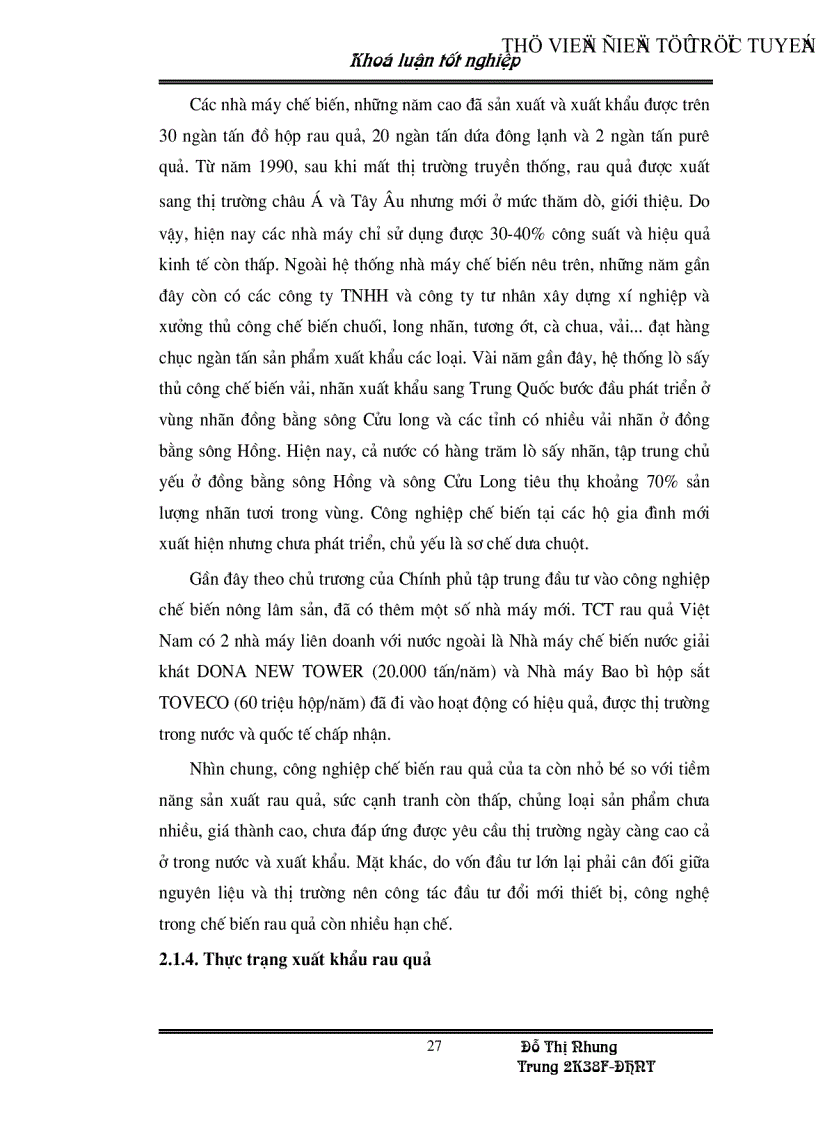 image for page Những nhân tố chủ yếu ảnh hưởng đến hoạt động xuất khẩu rau quả ở Việt Nam