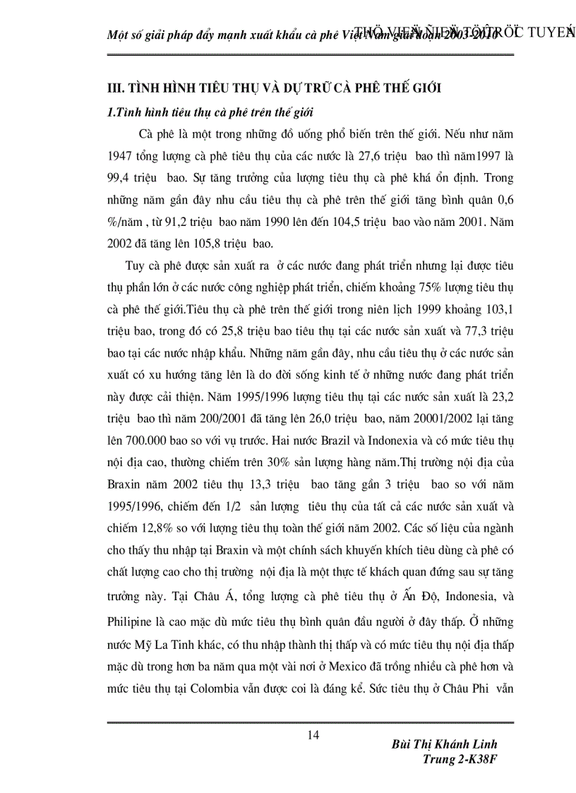 image for page Một số giải pháp đẩy mạnh xuất khẩu cà phê Việt Nam giai đoạn 2003 2010