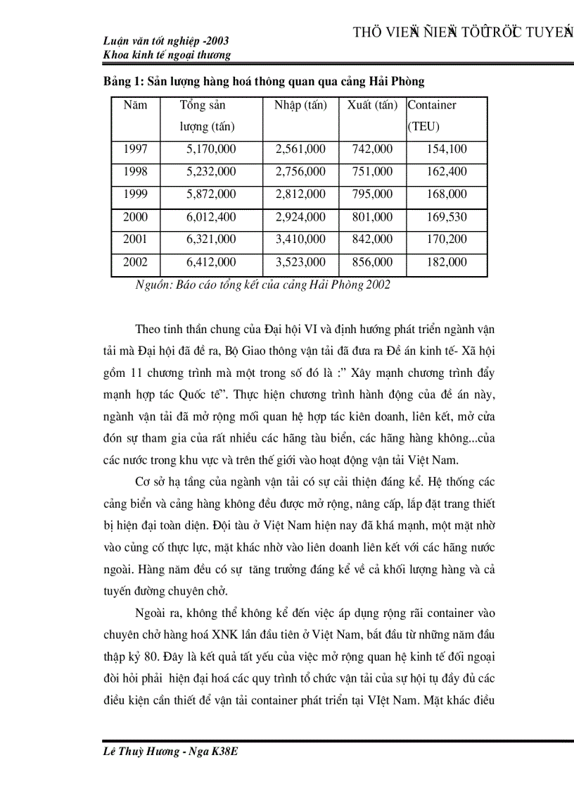 image for page Giao nhận hàng hoá xuất nhập khẩu tại công ty giao nhận kho vận ngoại thương Vinatrans HP Thực trạng và một số giải pháp
