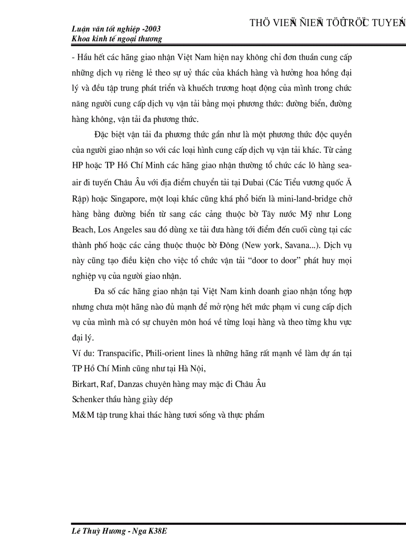 image for page Giao nhận hàng hoá xuất nhập khẩu tại công ty giao nhận kho vận ngoại thương Vinatrans HP Thực trạng và một số giải pháp