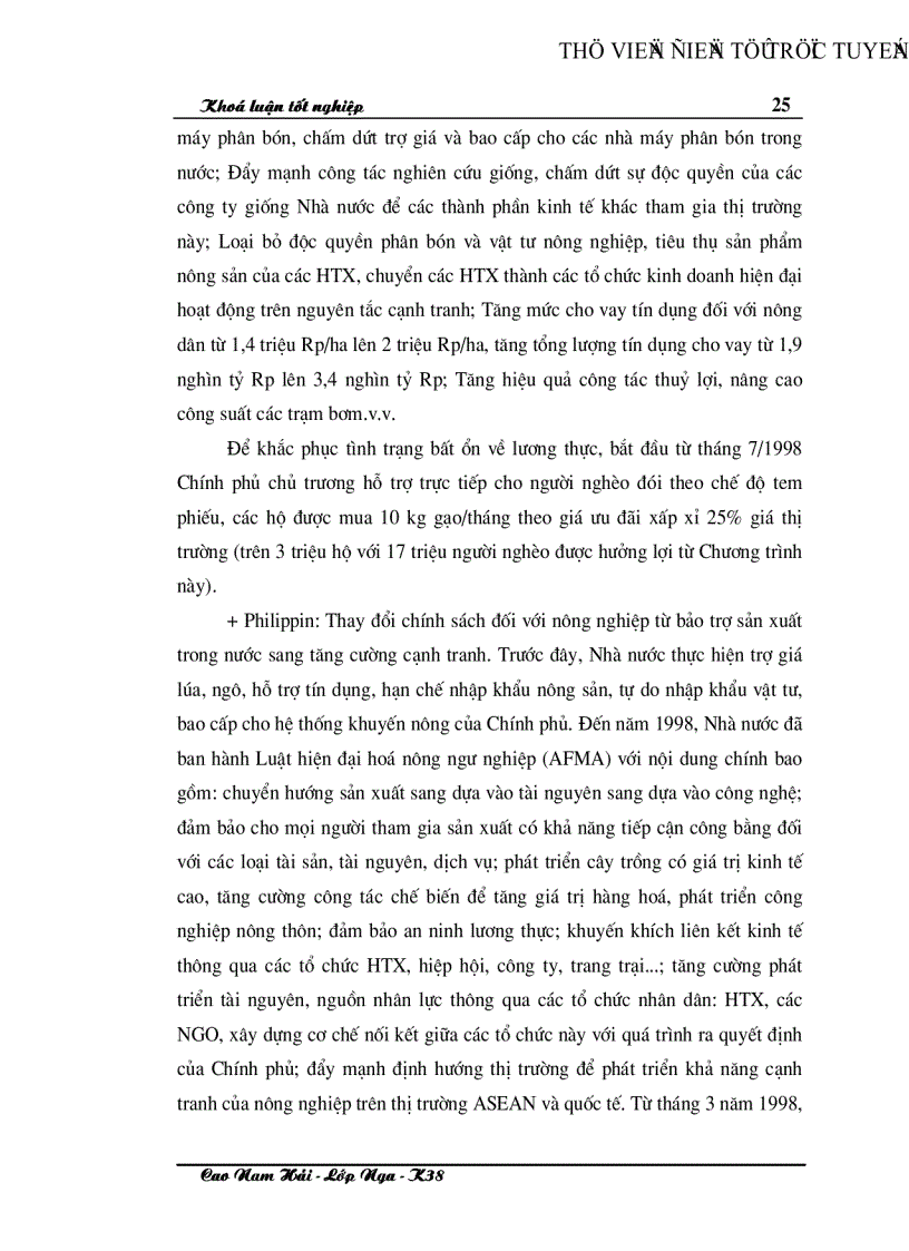 image for page Một số giải pháp điều chỉnh cơ cấu sản xuất nông nghiệp của Việt Nam trong quá trình hội nhập khu vực mậu dịch tự do ASEAN AFTA