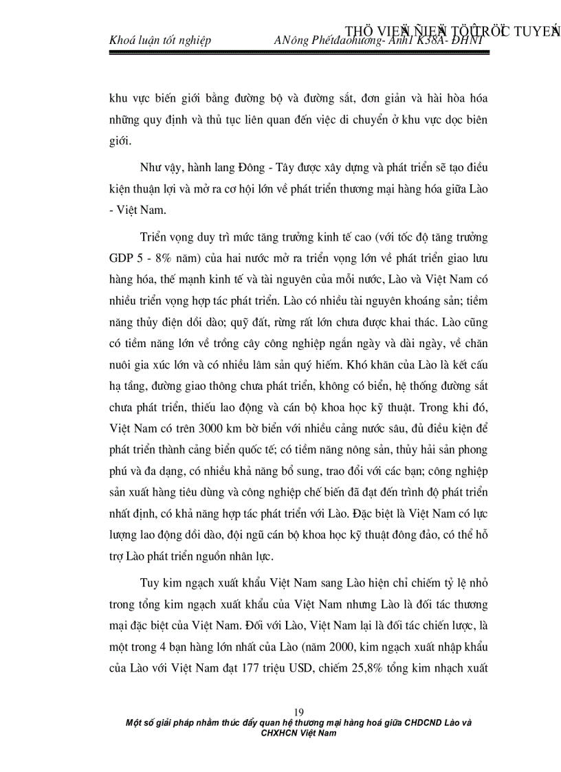 image for page Một số giải pháp nhằm thúc đẩy quan hệ thương mại hàng hoá giữa CHDCND Lào và CHXHCN Việt Nam