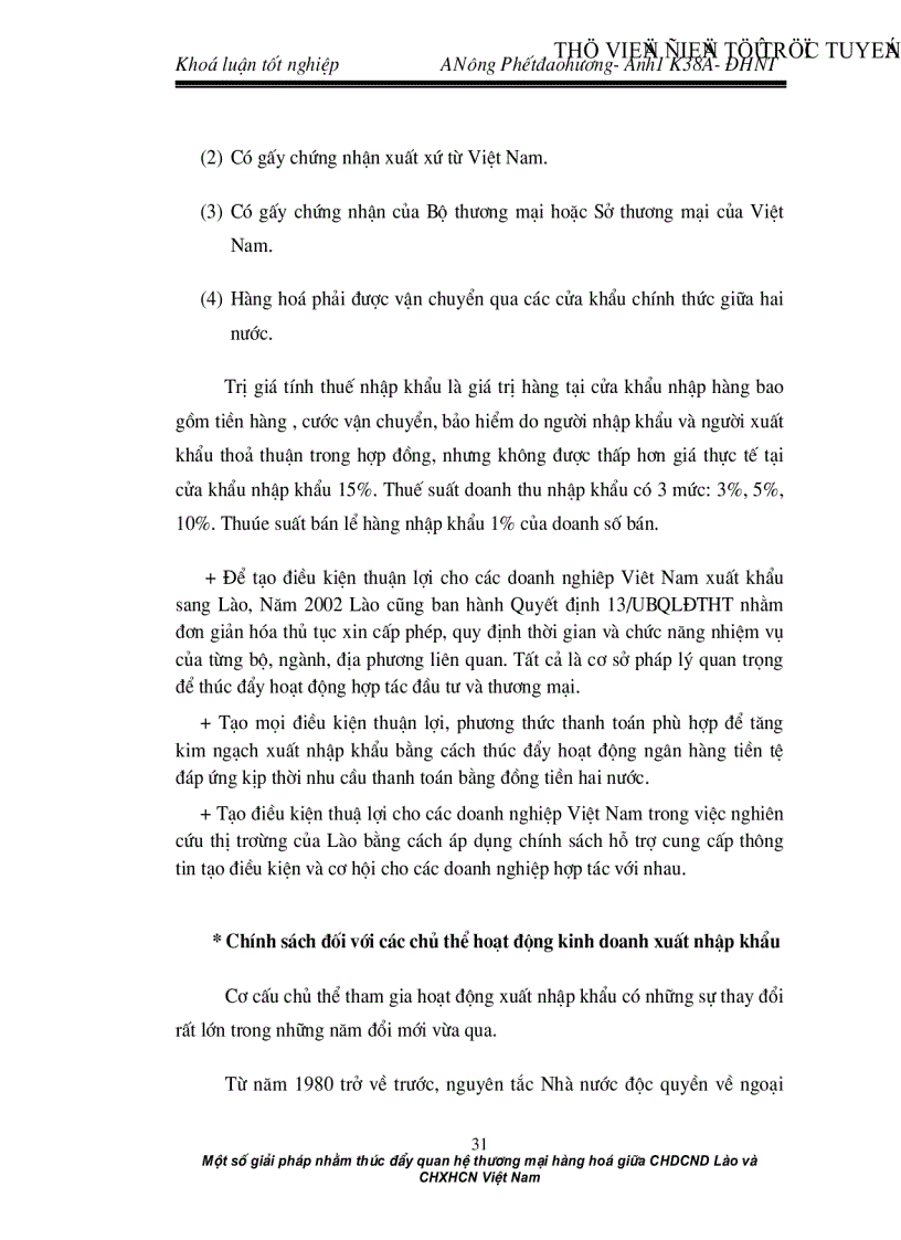 image for page Một số giải pháp nhằm thúc đẩy quan hệ thương mại hàng hoá giữa CHDCND Lào và CHXHCN Việt Nam