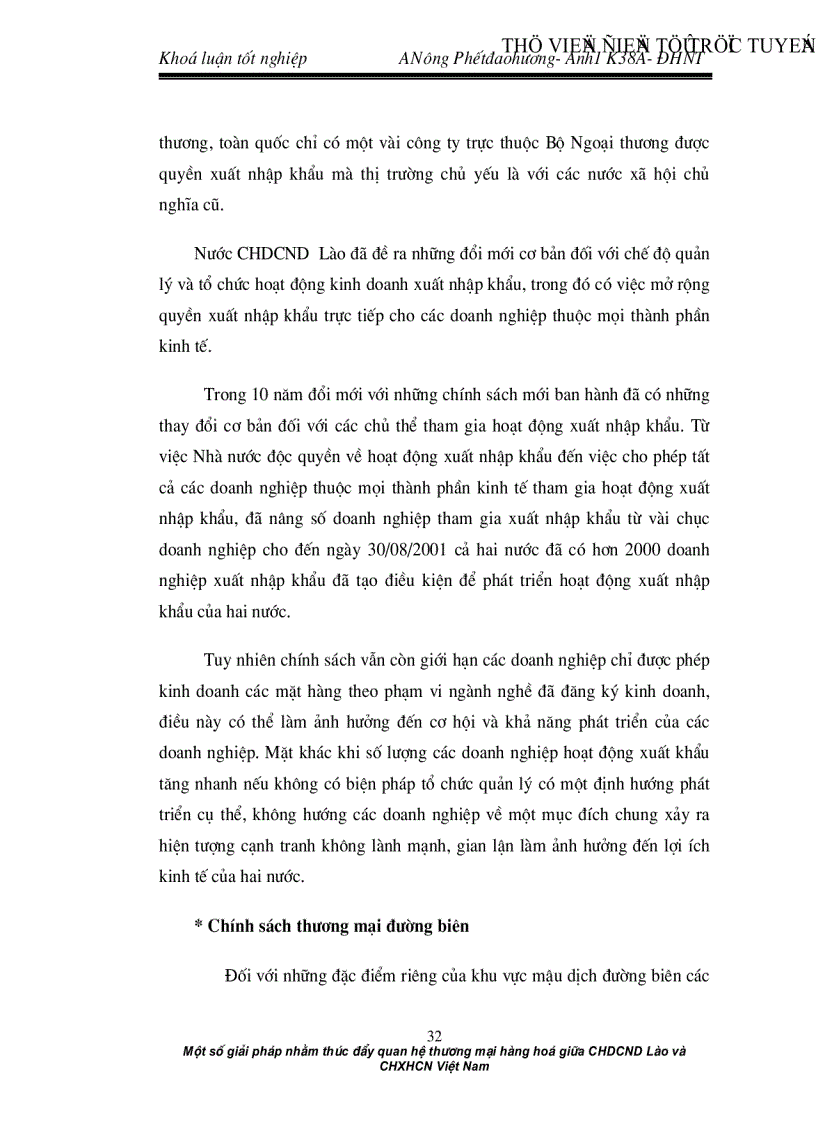 image for page Một số giải pháp nhằm thúc đẩy quan hệ thương mại hàng hoá giữa CHDCND Lào và CHXHCN Việt Nam
