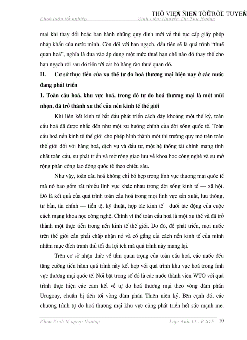 image for page Một số vấn đề về tự do hoá thương mại ở các nước đang phát triển và thực tiễn tiến hành quá trình này ở Việt Nam