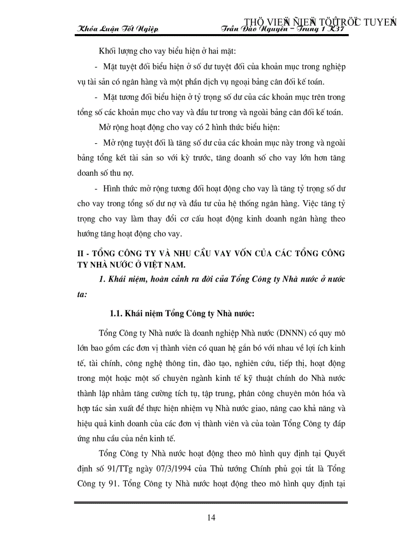 image for page Giải pháp nhằm mở rộng hoạt động cho vay các Tổng Công Ty Nhà nước tại Sở giao dịch I Ngân hàng Công thương Việt Nam