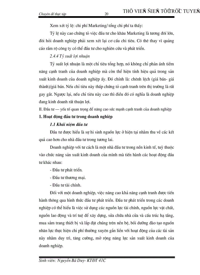 image for page Thực trạng và giải pháp họat động đầu tư nâng cao khả năng cạnh tranh của công ty Cao su Sao Vàng