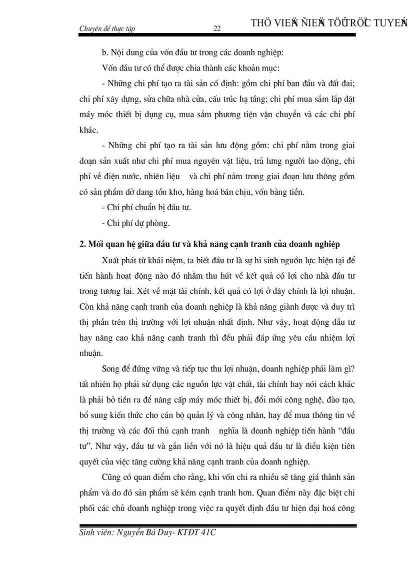 image for page Thực trạng và giải pháp họat động đầu tư nâng cao khả năng cạnh tranh của công ty Cao su Sao Vàng