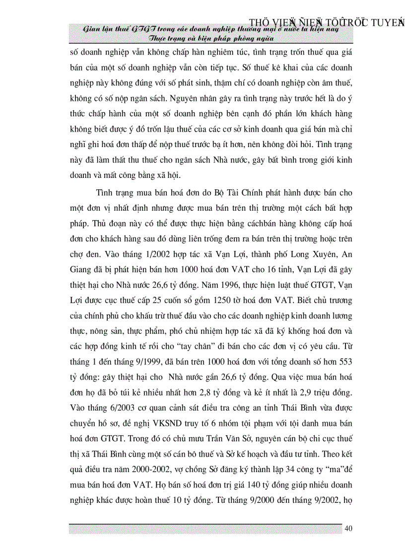 image for page Gian lận thuế GTGT trong các doanh nghiệp thương mại ở Việt Nam hiện nay và biện pháp phòng ngừa
