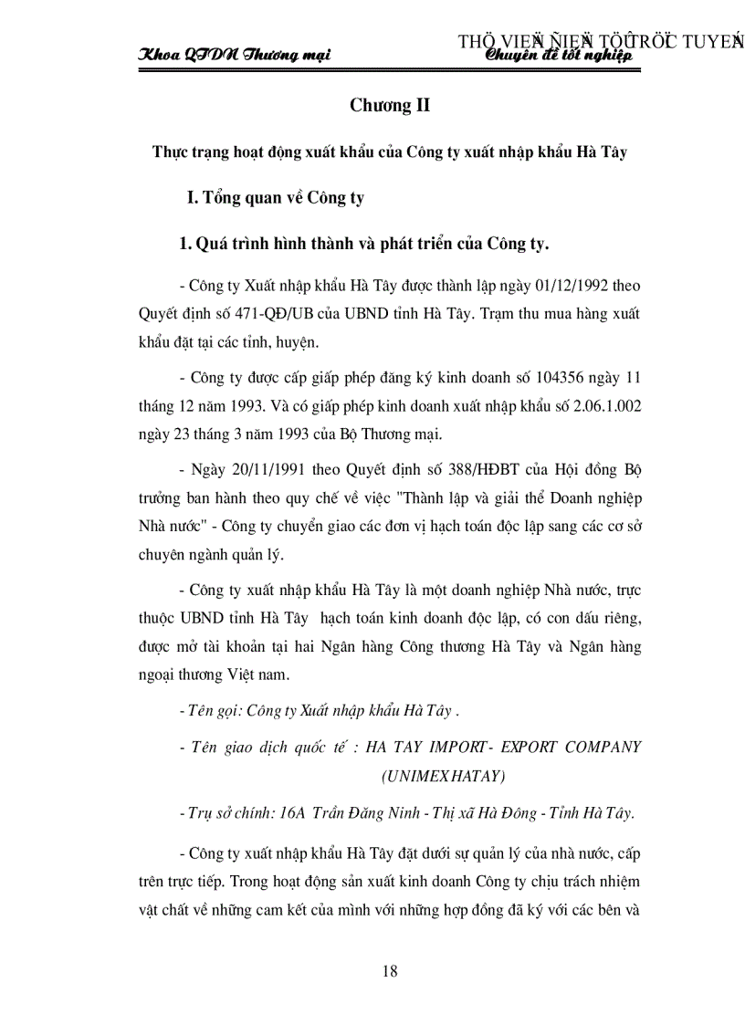 image for page Một số Biện pháp thúc đẩy hoạt động xuất khẩu ở Công ty xuất nhập khẩu Hà Tây