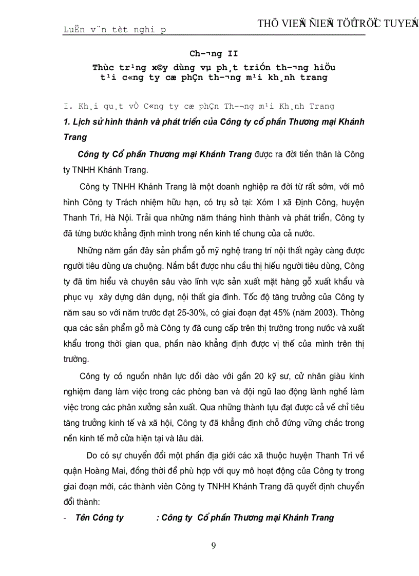 image for page Một số giải pháp xây dựng và phát triển thương hiệu cho Công ty Cổ phần thương mại Khánh Trang