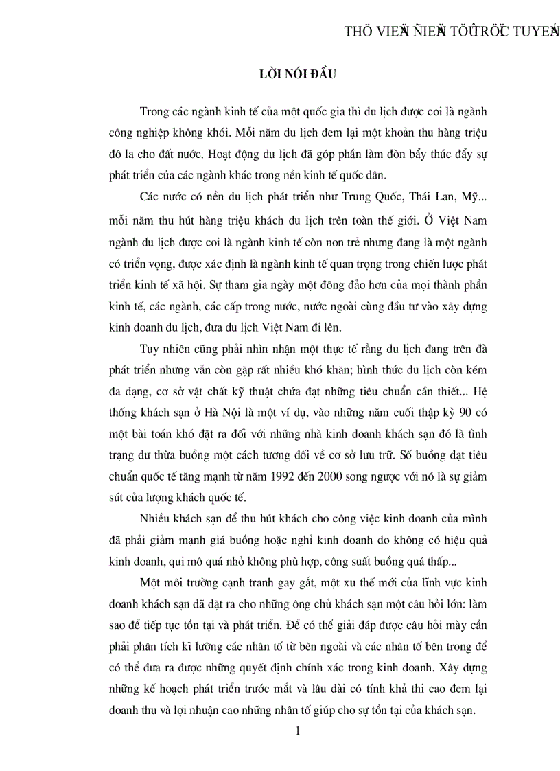 image for page Phương pháp chỉ số thống kê và vận dụng phân tích biến động tổng doanh thu của khách sạn Sông Nhuệ thời kỳ 1996 2000