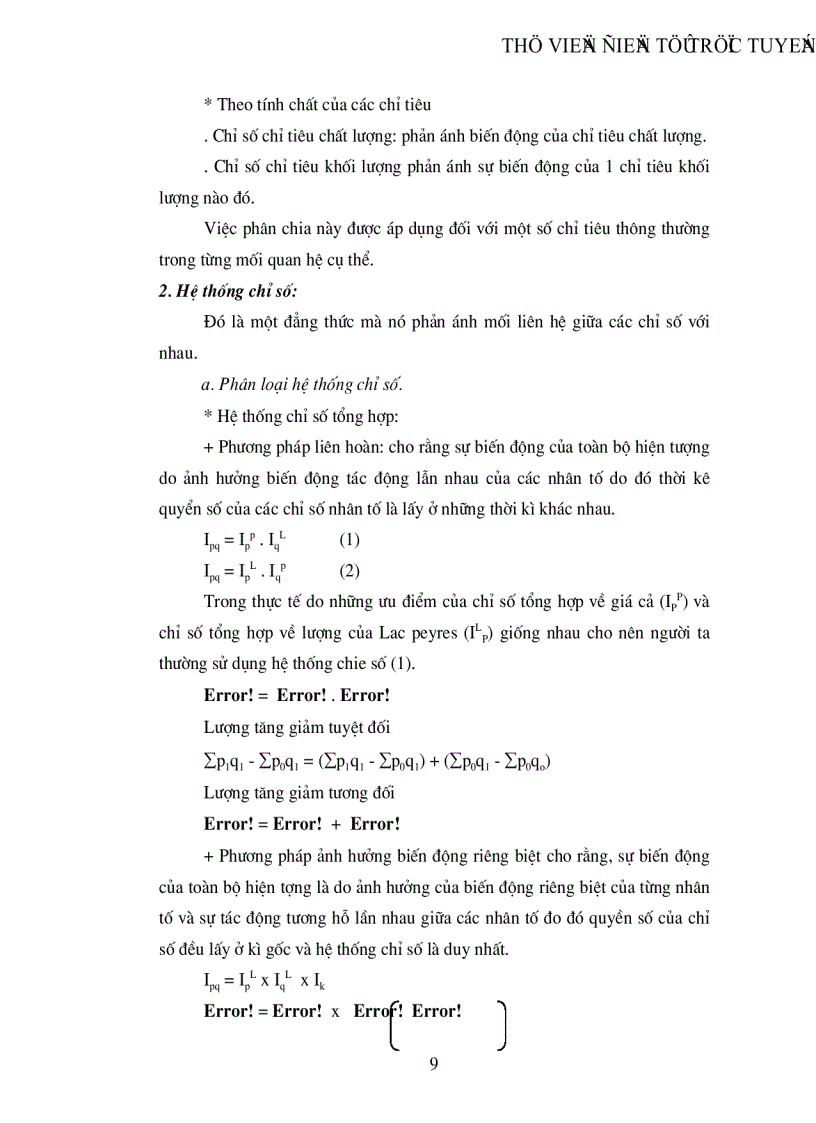 image for page Phương pháp chỉ số thống kê và vận dụng phân tích biến động tổng doanh thu của khách sạn Sông Nhuệ thời kỳ 1996 2000