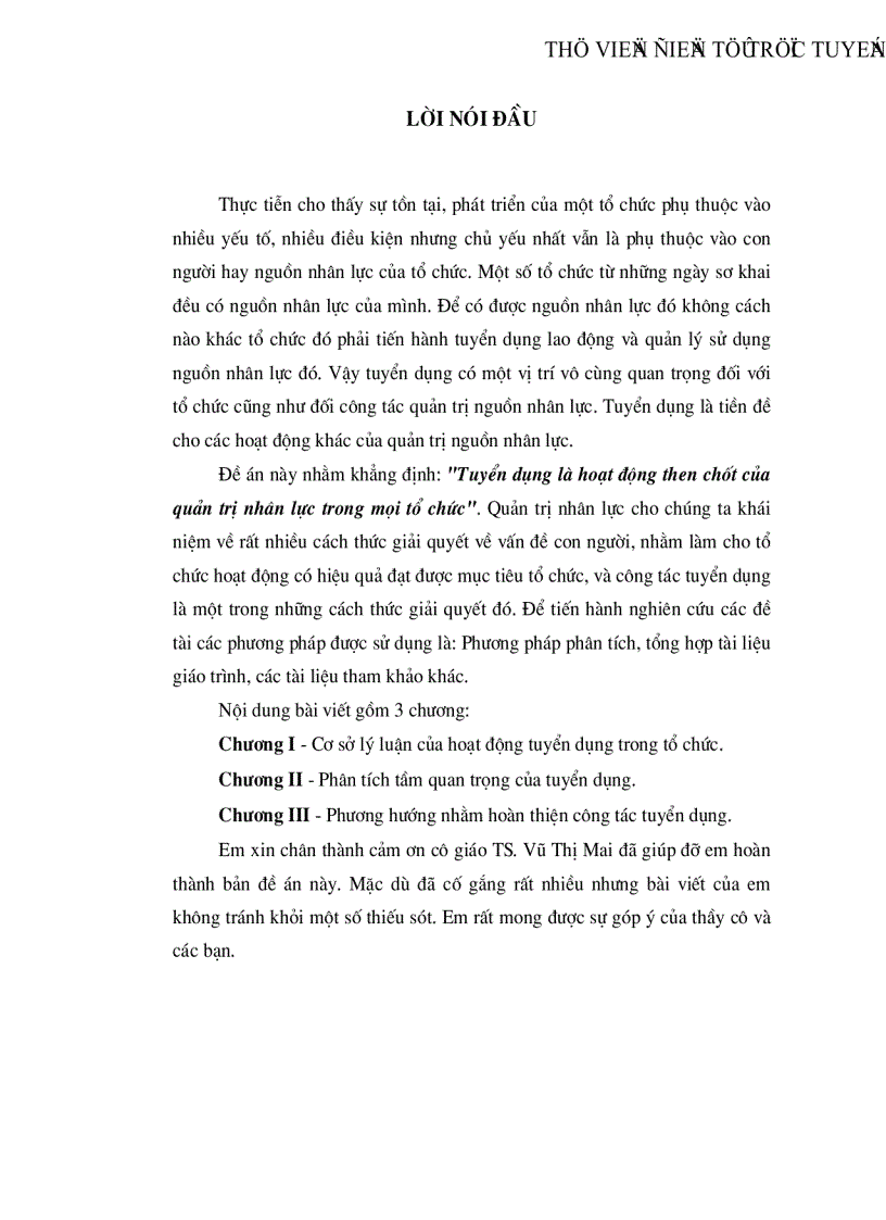 image for page Tuyển dụng là hoạt động then chốt của quản trị nhân lực trong mọi tổ chức