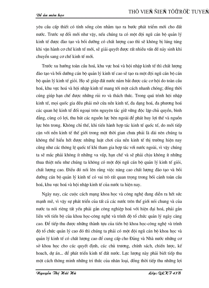 image for page Nâng cao chất lượng đào tạo và bồi dưỡng cán bộ quản lý kinh tế ở nước ta hiện nay