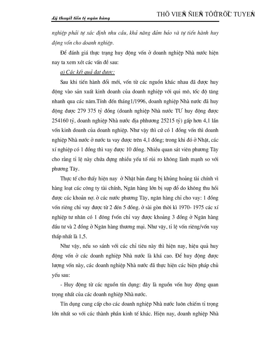 image for page Những hoạt động huy động vốn và các giải pháp huy động vốn cho các doanh nghiệp Nhà nước ở nước ta hiện nay