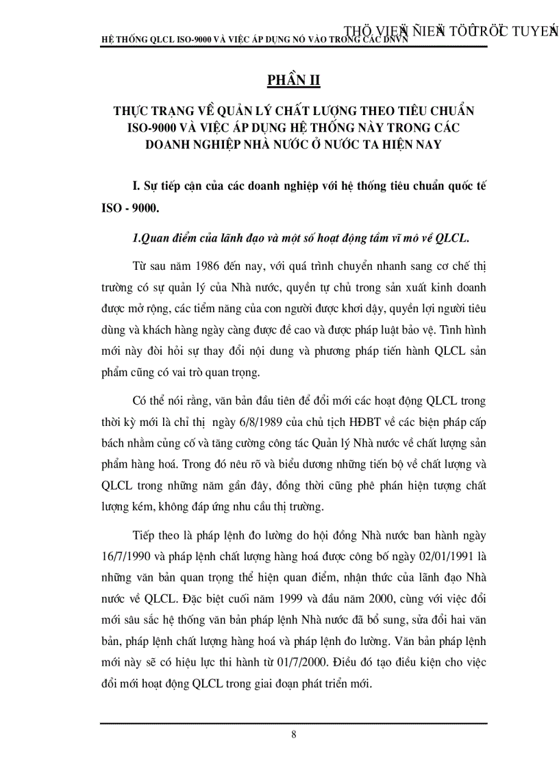 image for page Hệ thống QLCL theo tiêu chuẩn ISO 9000 và việc áp dụng nó vào trong các doanh nghiệp Việt Nam