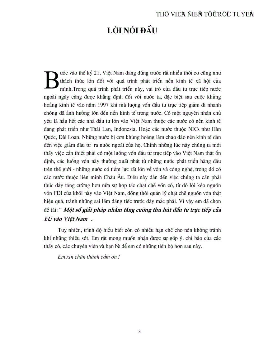 Một số giải pháp nhằm tăng cường thu hút đầu tư trực tiếp của EU vào Việt Nam