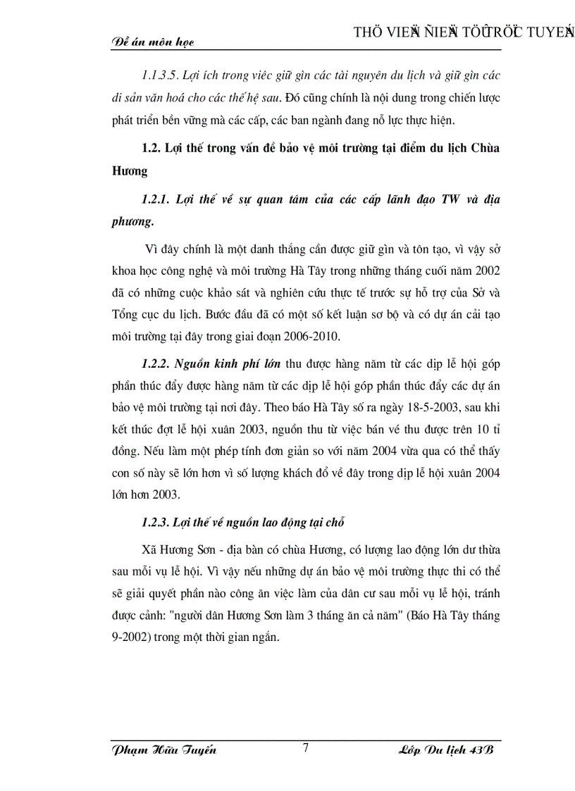 image for page Môi trường du lịch tại chùa Hương thực trạng và giải pháp