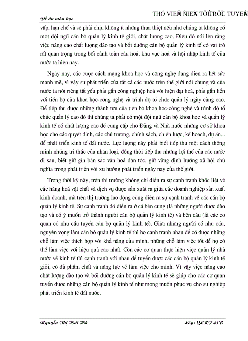 image for page Nâng cao chất lượng đào tạo và bồi dưỡng cán bộ quản lý kinh tế ở nước ta hiện nay