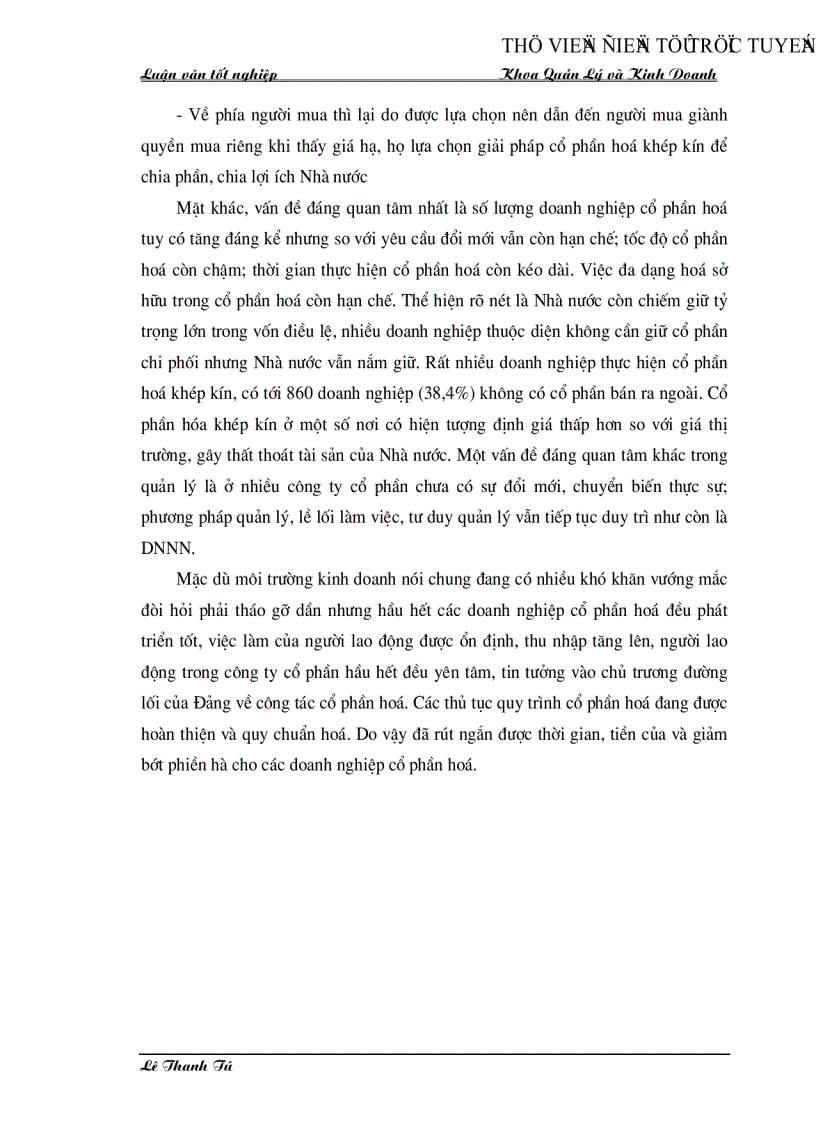 image for page Thực trạng và kiến nghị giải pháp nâng cao hiệu quả cổ phần hoá tại Công ty cổ phần thương mại tổng hợp Bắc Giang