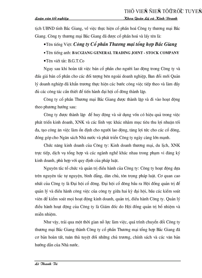 image for page Thực trạng và kiến nghị giải pháp nâng cao hiệu quả cổ phần hoá tại Công ty cổ phần thương mại tổng hợp Bắc Giang