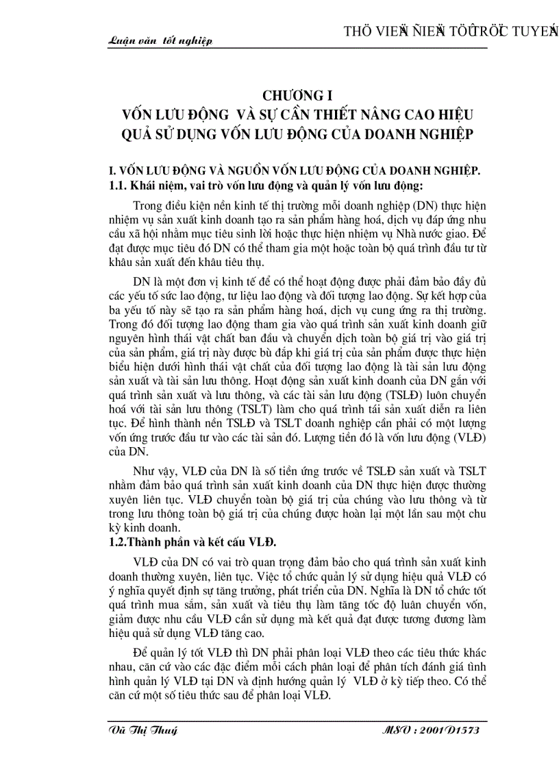 image for page Vốn lưu động và một số biện pháp nhằm nâng cao hiệu quả sử dụng vốn lưu động tại Công ty thương mại và Đầu tư phát triển miền núi Thanh Hoá