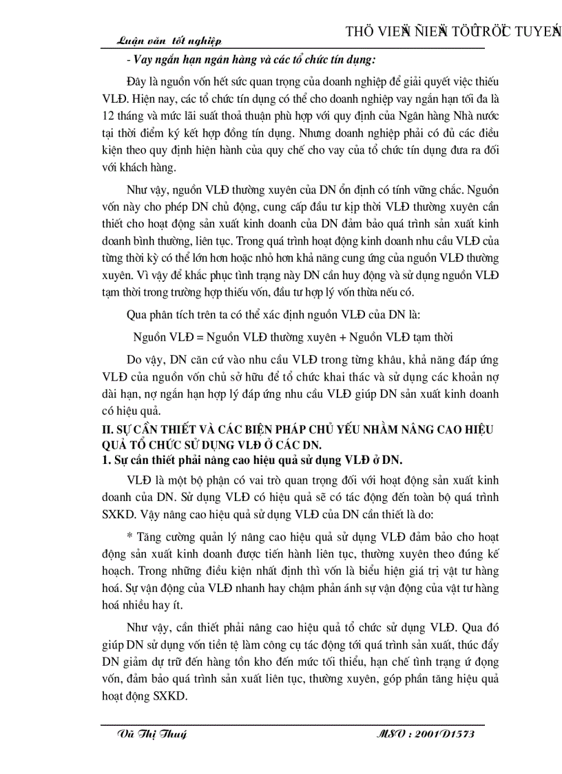 image for page Vốn lưu động và một số biện pháp nhằm nâng cao hiệu quả sử dụng vốn lưu động tại Công ty thương mại và Đầu tư phát triển miền núi Thanh Hoá