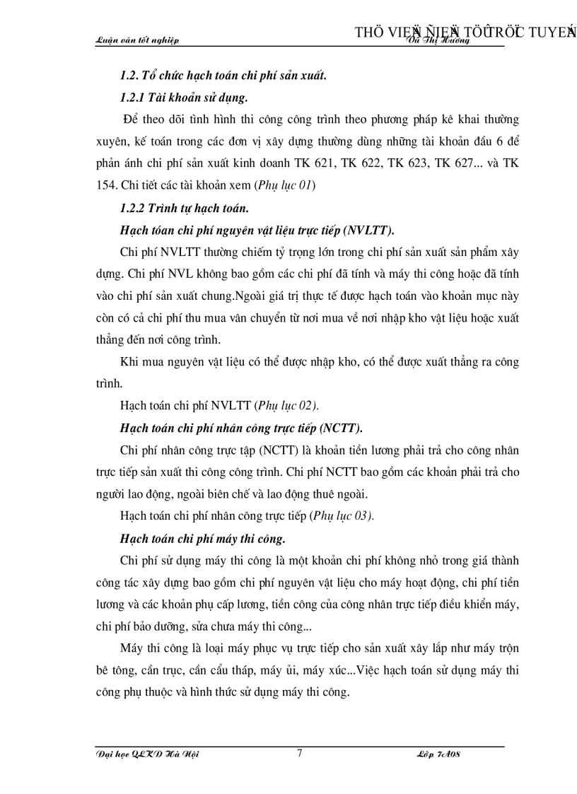 image for page Hạch toán chi phí sản xuất và tính giá thành sản phẩm xây dựng tại Công ty cổ phần Xây lắp và Đầu tư Sông Đà