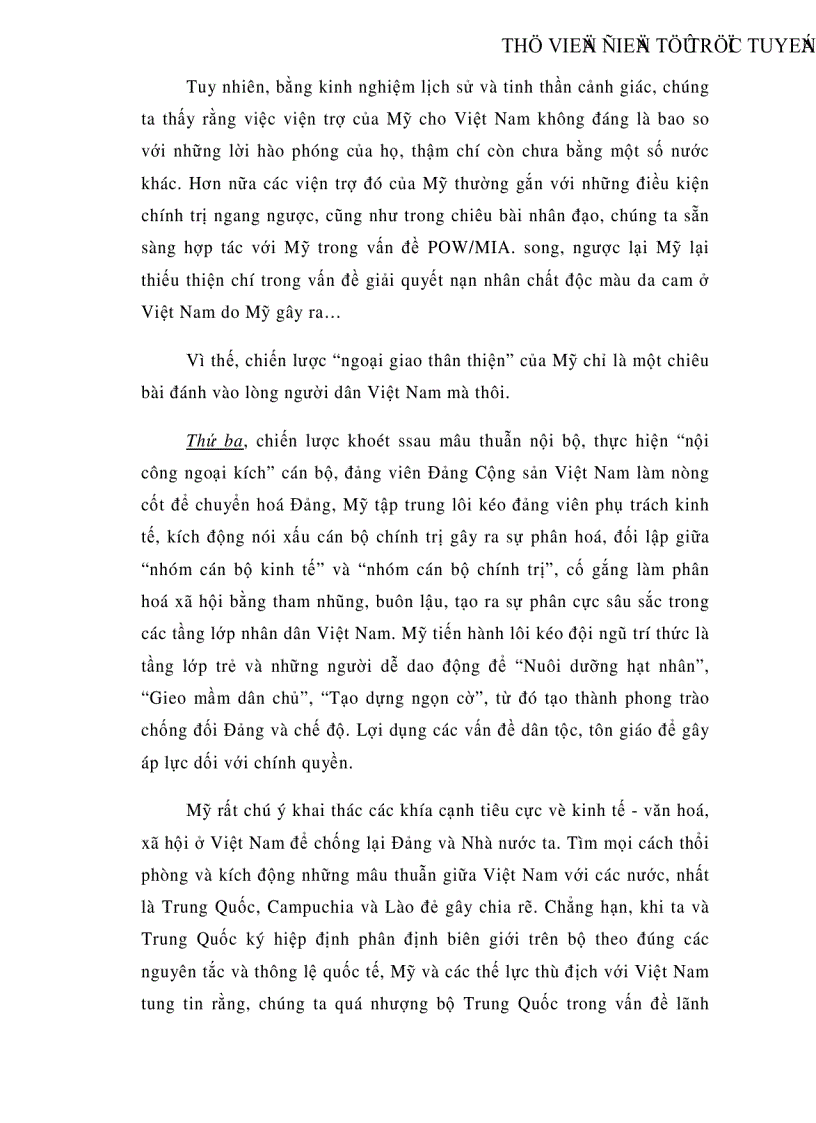 image for page Diễn biến hòa bình và chống diễn biến hòa bình của chủ nghĩa đế quốc trên mặt trận văn hoá tư tưởng ở Việt Nam