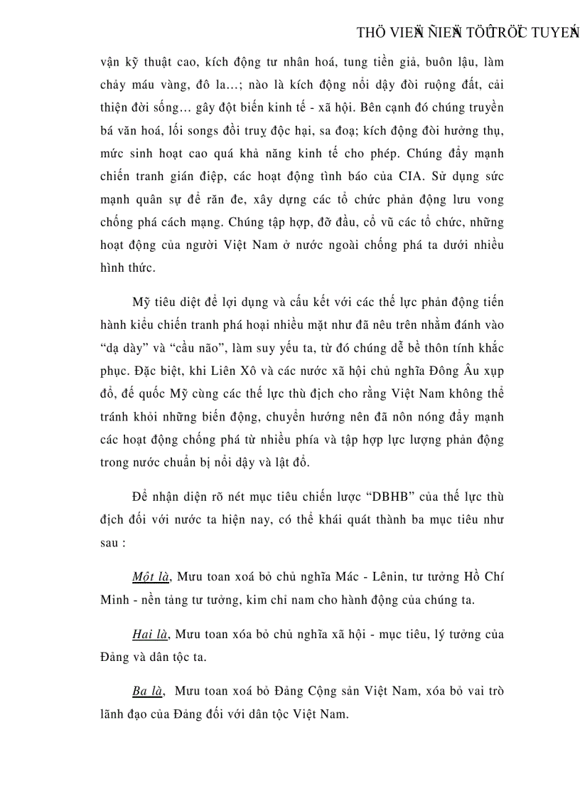 image for page Diễn biến hòa bình và chống diễn biến hòa bình của chủ nghĩa đế quốc trên mặt trận văn hoá tư tưởng ở Việt Nam