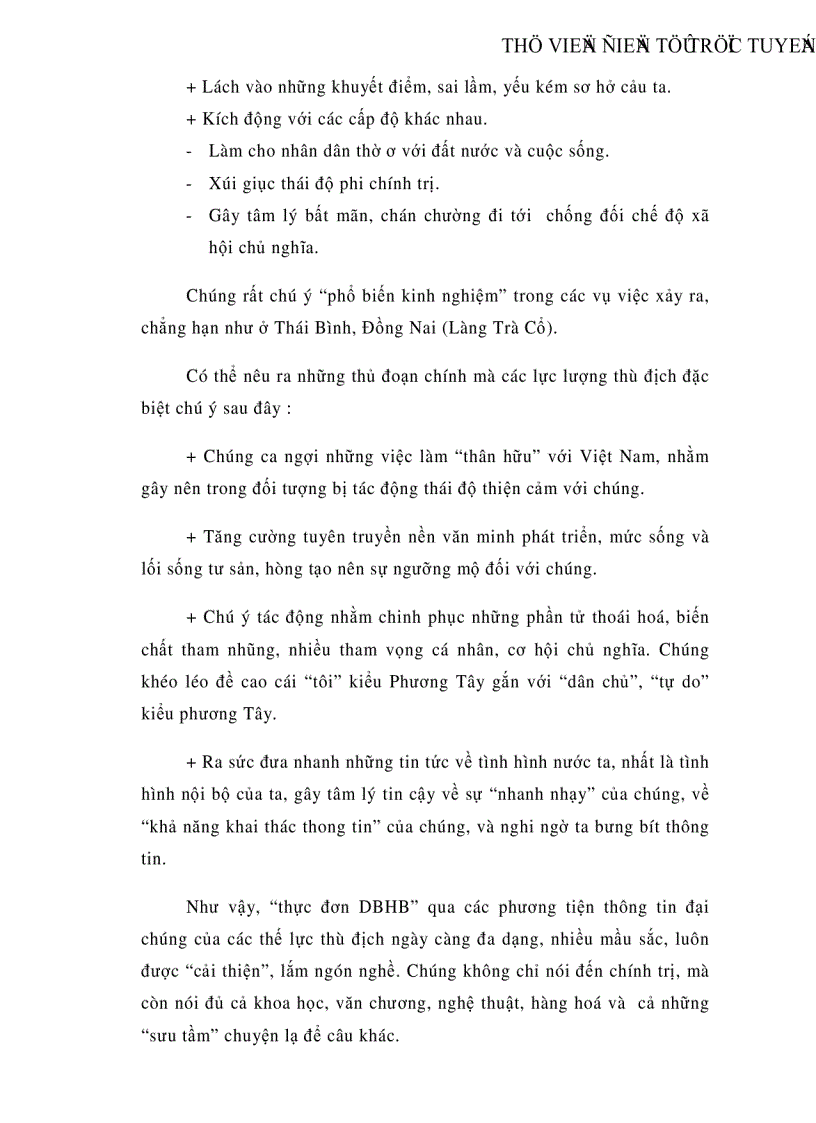 image for page Diễn biến hòa bình và chống diễn biến hòa bình của chủ nghĩa đế quốc trên mặt trận văn hoá tư tưởng ở Việt Nam