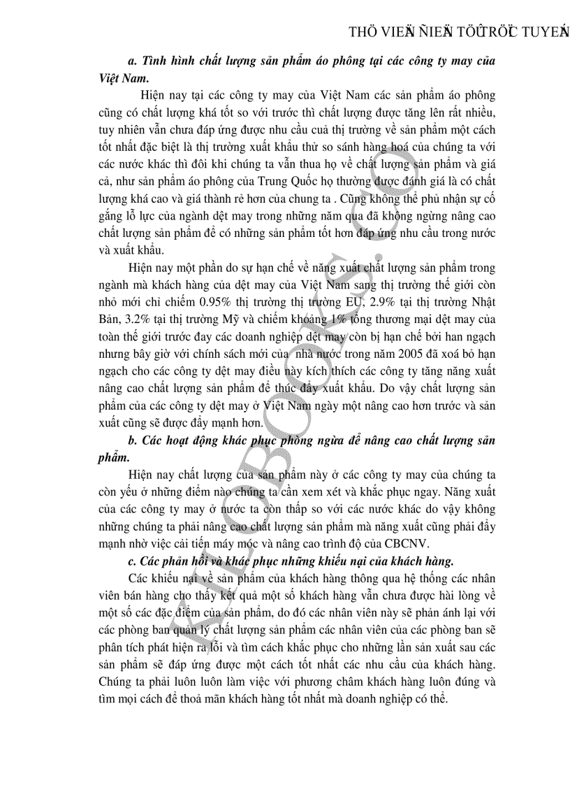 image for page Thực trạng và một số giải pháp chủ yếu nhằm nâng cao chất lượng sản phẩm mặt hàng áo phông tại Tổng công ty may Việt Nam để đẩy mạnh xuất khẩu vào thị trường Mỹ