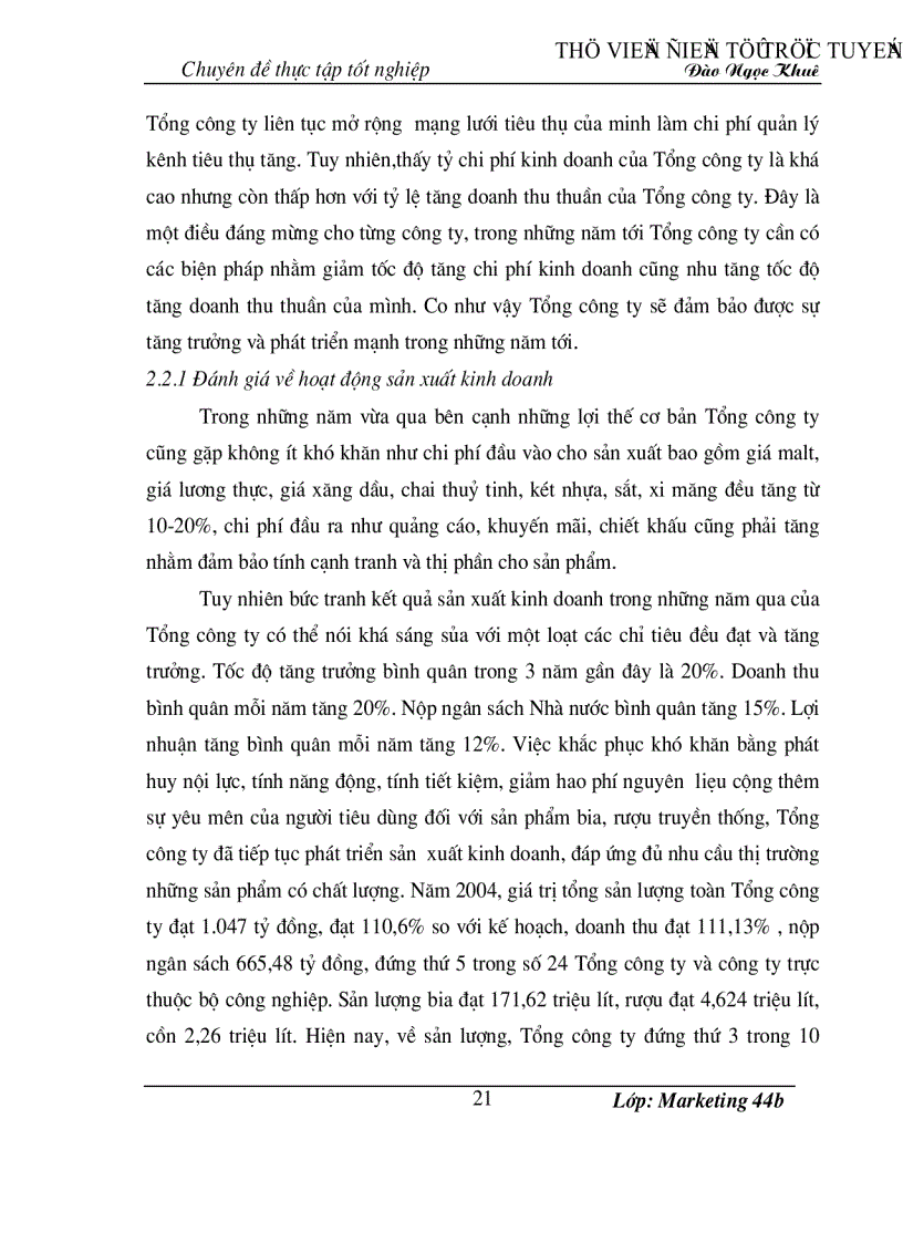 image for page Hoàn thiện chiến lược quảng cáo của Tổng công ty Bia Rượu Nước giải Khát Hà Nội