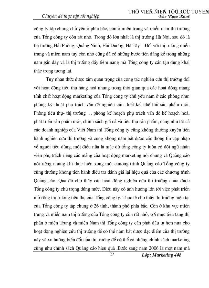 image for page Hoàn thiện chiến lược quảng cáo của Tổng công ty Bia Rượu Nước giải Khát Hà Nội