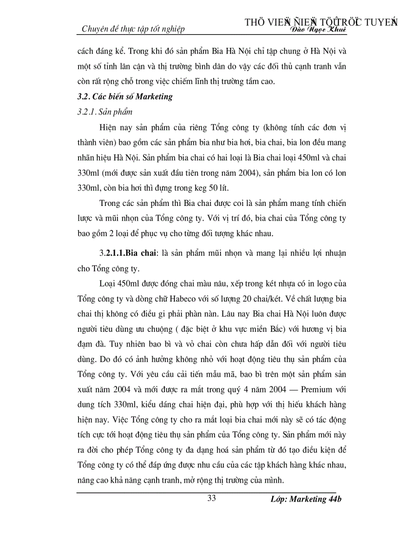 image for page Hoàn thiện chiến lược quảng cáo của Tổng công ty Bia Rượu Nước giải Khát Hà Nội