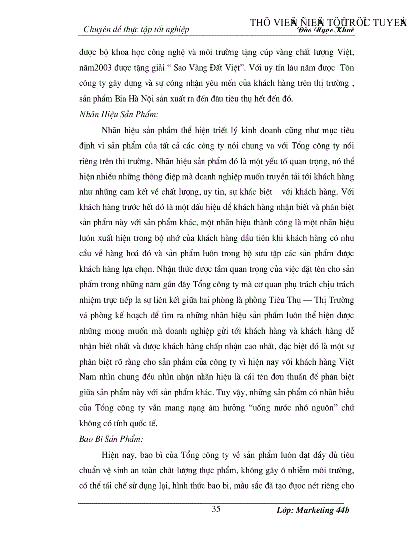 image for page Hoàn thiện chiến lược quảng cáo của Tổng công ty Bia Rượu Nước giải Khát Hà Nội