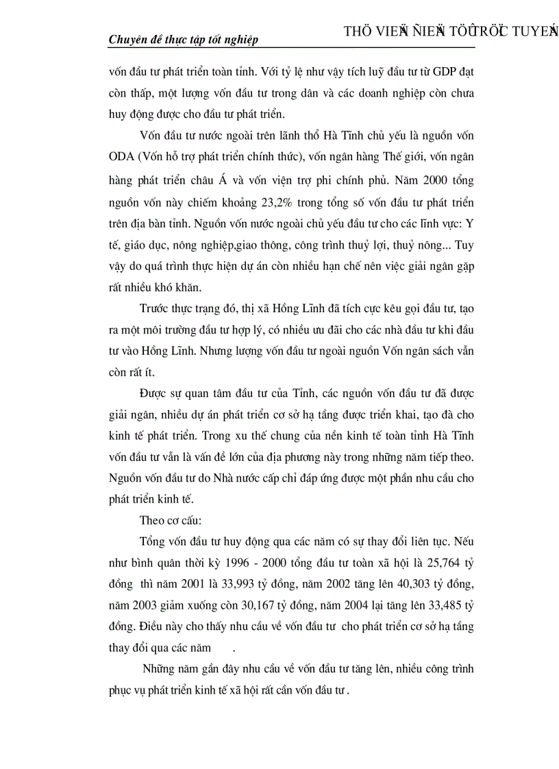 image for page Thực trạng và giải pháp sử dụng hiệu quả vốn đầu tư từ ngân sách cho đầu tư phát triển trên địa bàn thị xã Hồng Lĩnh tỉnh Hà Tĩnh giai đoạn 2000 2010
