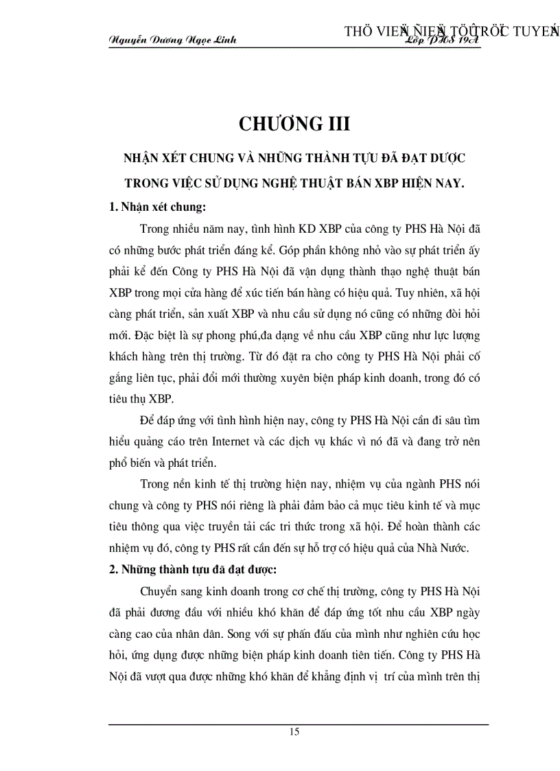 image for page Tình hình sử dụng nghệ thuật tiêu thụ XBP ở công ty Phát Hành sách Hà Nội hiện nay