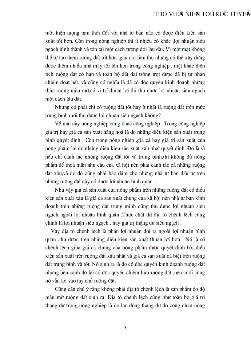 image for page Lý luận về địa tô của CácMac và sự vận dụng vào chính sách đất đai ở Việt Nam hiện nay