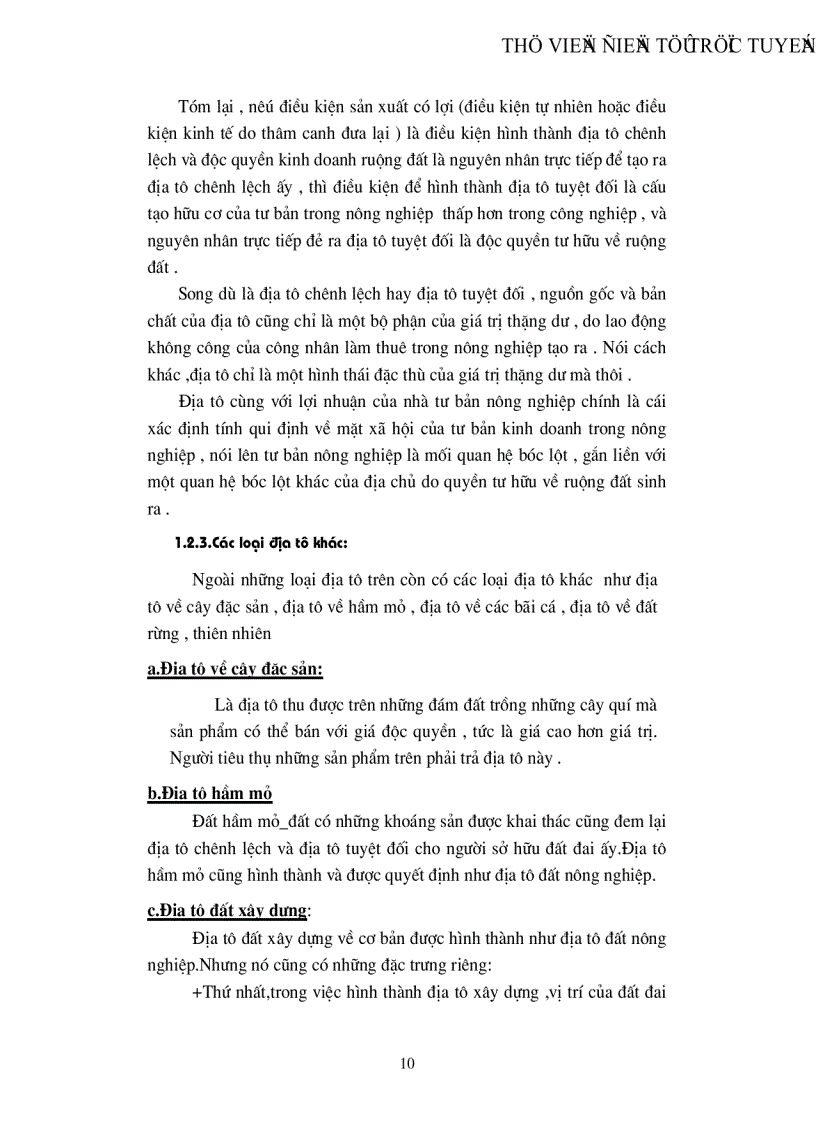 image for page Lý luận về địa tô của CácMac và sự vận dụng vào chính sách đất đai ở Việt Nam hiện nay