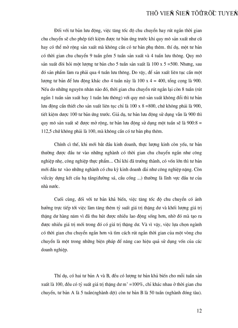 image for page Học thuyết tuần hoàn và chu chuyển tư bản và sự vận dụng nó vào nền kinh tế thị trường thời kỳ quá độ ở nước ta