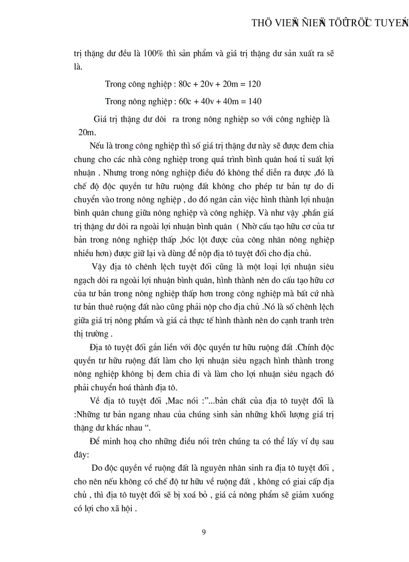 image for page Lý luận về địa tô của CácMac và sự vận dụng vào chính sách đất đai ở Việt Nam hiện nay