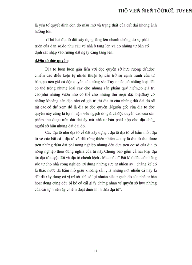 image for page Lý luận về địa tô của CácMac và sự vận dụng vào chính sách đất đai ở Việt Nam hiện nay