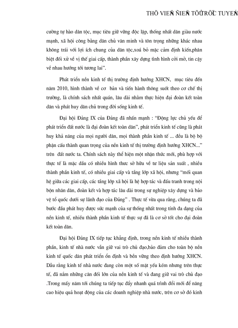 image for page Phân tích cơ cấu kinh tế nhiều thành phần ở nước ta mà đại hội Đảng IX đã nêu và ích lợi của việc sử dụng nó vào việc phát triển KT XH ở trong thời kỳ quá độ lên CNXH ở