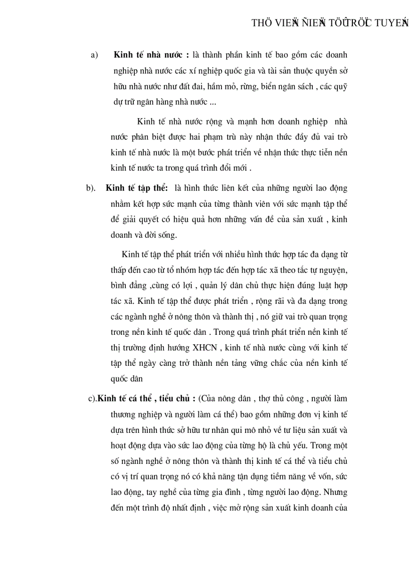 image for page Phân tích cơ cấu kinh tế nhiều thành phần ở nước ta mà đại hội Đảng IX đã nêu và ích lợi của việc sử dụng nó vào việc phát triển KT XH ở trong thời kỳ quá độ lên CNXH ở